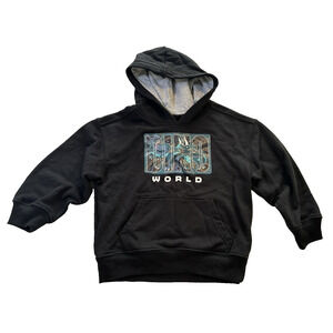 365Kids by Garanimals Black Dino World Hoodie Sweat Shirt Sz 5 Youth Dinosaur